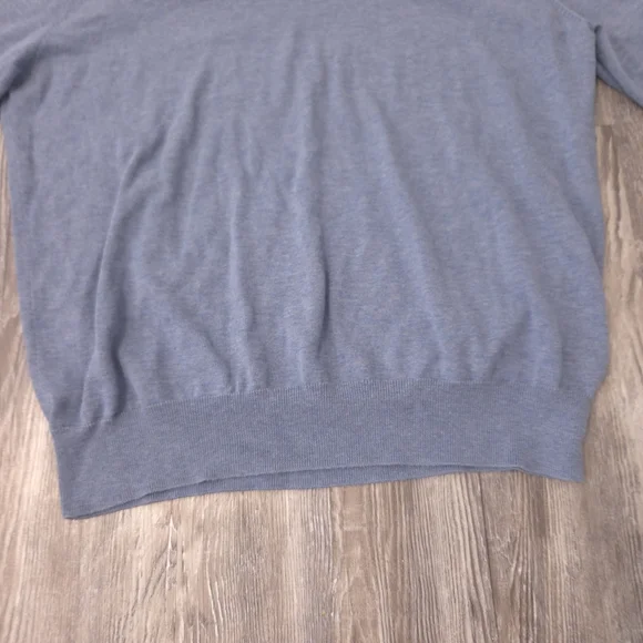 Brooks Brothers Sweater Mens Medium Gray 100% Cotton Pullover V Neck V - Picture 4 of 10